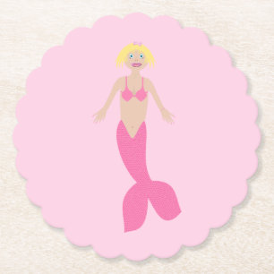 Hübsch Pink Fantasy Mermaid Untersetzer