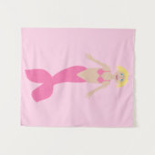 Hübsch Pink Fantasy Mermaid Wandteppich (Vorderseite (Horizontal))
