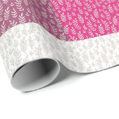 HÜBSCH PINK FARBPALETTE BOTANISCHER LEAF-PATTER GESCHENKPAPIER (Rolleneckpunkt)