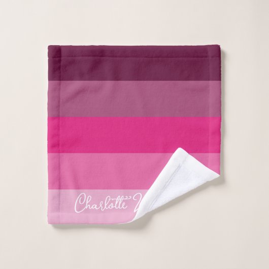 HÜBSCH PINK FARBPALETTE PALETTE PALETTE PALE STRIP BADHANDTUCH SET (Waschlappen)