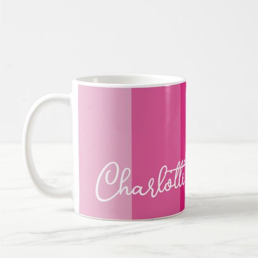 HÜBSCH PINK FARBPALETTE VERTIKALER STRIPPENPATTER KAFFEETASSE (Links)