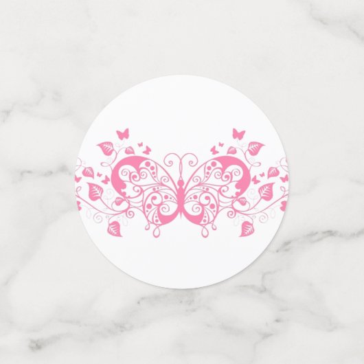 Hübsch Pink Filigree Confetti Konfetti (Klein Vorderseite)