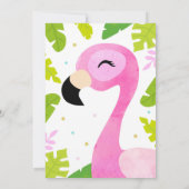 Hübsch Pink Flamingo Birthday Einladung (Rückseite)