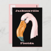 HÜBSCH PINK FLAMINGO REISE SOUVENIR TRIP POSTCARD POSTKARTE (Vorne/Hinten)