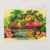 HÜBSCH PINK FLAMINGOS IN DER TROPISCHEN WALDPOSTKA POSTKARTE (Vorderseite)