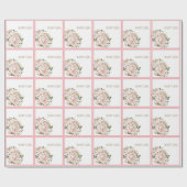 Hübsch Pink Floral Baby Girl Geschenkpapier (Flach)