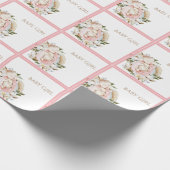 Hübsch Pink Floral Baby Girl Geschenkpapier (Ecke)