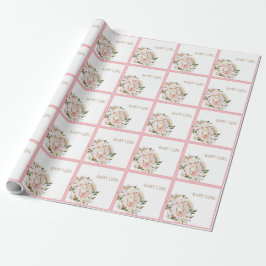 Hübsch Pink Floral Baby Girl Geschenkpapier