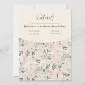 Hübsch Pink Floral Boho Kinderdusche Einladung (Rückseite)