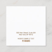 Hübsch Pink Floral Boho Stuhlvorführung Anzeige Quadratische Visitenkarte (Rückseite)