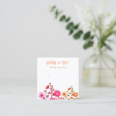 Hübsch Pink Floral Boho Stuhlvorführung Anzeige Quadratische Visitenkarte (Stehend Vorderseite)