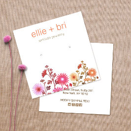 Hübsch Pink Floral Boho Stuhlvorführung Anzeige Quadratische Visitenkarte