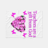 HÜBSCH PINK FLORAL CHRISTLICH LEHRER DESIGN FLEECEDECKE (Vorderseite (Horizontal))