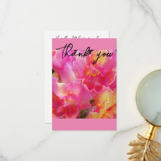 Hübsch Pink Floral Dankeschön Karte (Vorderseite/Rückseite Beispiel)