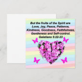 HÜBSCH PINK FLORAL GALATIANS 5 EINLADUNG (Vorne/Hinten)