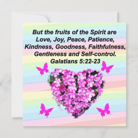 HÜBSCH PINK FLORAL GALATIANS 5 EINLADUNG (Vorderseite)