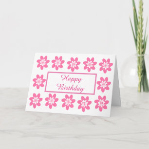 Hübsch Pink Floral Geburtstag Karte