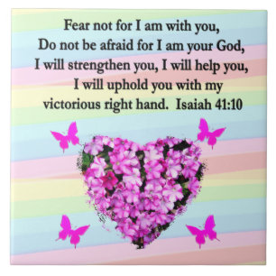 HÜBSCH PINK FLORAL ISAIAH 41:10 DESIGN FLIESE