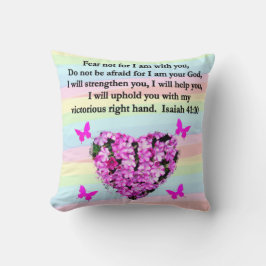 HÜBSCH PINK FLORAL ISAIAH 41:10 DESIGN KISSEN
