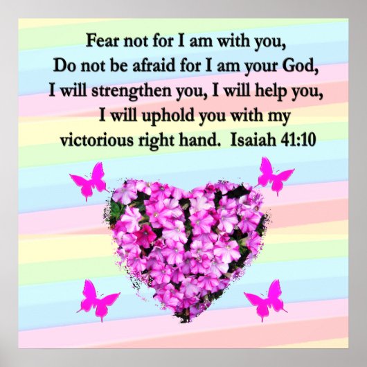 HÜBSCH PINK FLORAL ISAIAH 41:10 DESIGN POSTER (Vorne)