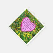 HÜBSCH PINK FLORAL JOHN 3:16 FOTO DESIGN SERVIETTE (Ecke)