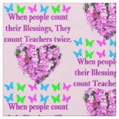 HÜBSCH PINK FLORAL LEHRER DESIGN STOFF (Nahaufnahme)