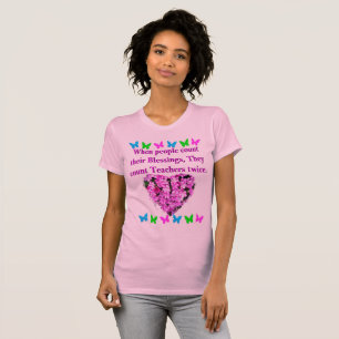 HÜBSCH PINK FLORAL LEHRER DESIGN T-Shirt