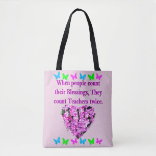 HÜBSCH PINK FLORAL LEHRER DESIGN TASCHE
