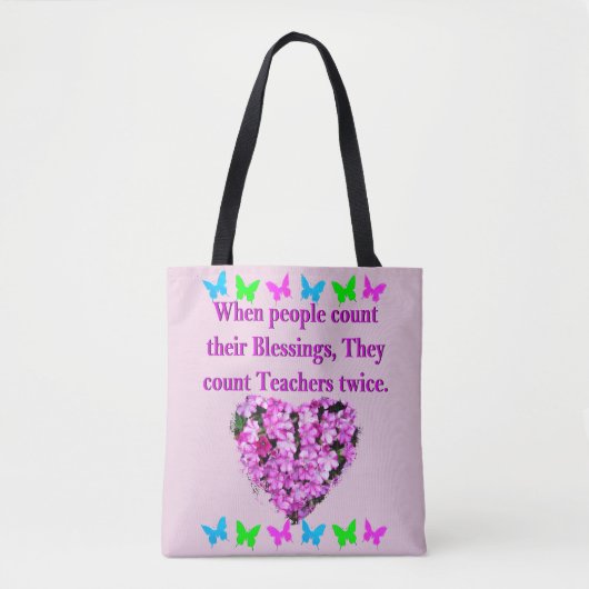 HÜBSCH PINK FLORAL LEHRER DESIGN TASCHE (Vorderseite)