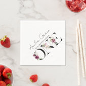 Hübsch Pink Floral ONE Baby Girl's First Birthday Serviette (Beispiel)