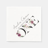 Hübsch Pink Floral ONE Baby Girl's First Birthday Serviette (Vorderseite)