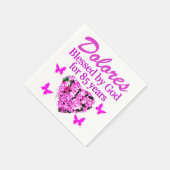 HÜBSCH PINK FLORAL PERSONALISIERT 85. PARTY NAPKIN SERVIETTE (Ecke)