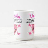 HÜBSCH PINK FLORAL PERSONALISIERT JEREMIAH 29:11 KAFFEETASSE (Mittel)