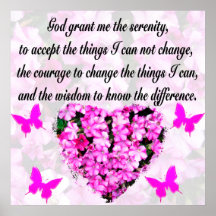 HÜBSCH PINK FLORAL SERENITY PRAYER