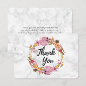 Hübsch Pink Floral Wreath Vielen Dank Dankeskarte (Vorne/Hinten)
