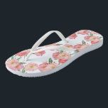 Hübsch Pink Garden Blume Badesandalen<br><div class="desc">Hübsch rosa Blume Aquarell</div>