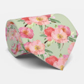 Hübsch Pink Garden Blume Krawatte (Gerollt)