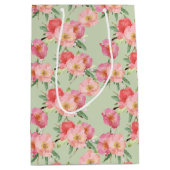 Hübsch Pink Garden Blume Mittlere Geschenktüte (Vorderseite)