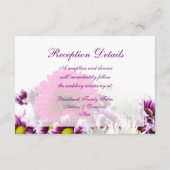 Hübsch Pink Gerber Daisy und Lila Hochzeitsfest Se Begleitkarte (Rückseite)