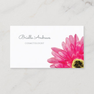 Hübsch Pink Gerbera Daisy Blume auf Simple White Visitenkarte