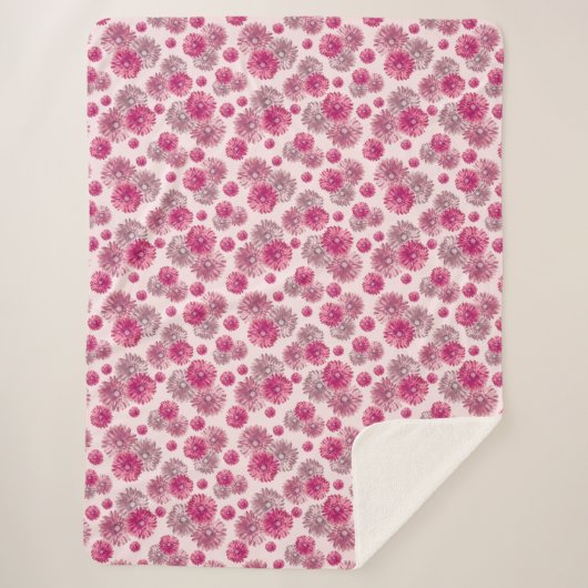 Hübsch Pink Gerbera Daisy Blume Soft Sherpadecke (Vorderseite)
