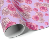 Hübsch Pink Gerbera Daisy Floral Geschenkpapier (Rolleneckpunkt)