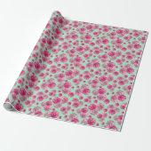 Hübsch Pink Gerbera Daisy Floral Geschenkpapier (Ungerollt)