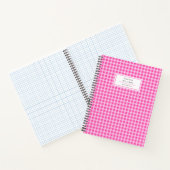 Hübsch Pink Gingham Kariert Personalisiert Notizblock (Innenseite)