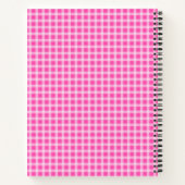 Hübsch Pink Gingham Kariert Personalisiert Notizblock (Rückseite)