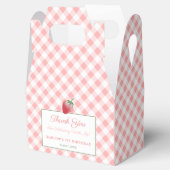 Hübsch Pink Gingham Strawberry Picnic Geburtstag Geschenkschachtel (Geöffnet)