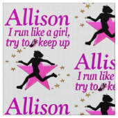 HÜBSCH PINK GIRL RUNNER PERSONALISIERT FABRIC STOFF (Nahaufnahme)