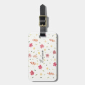 Hübsch Pink Girly Boho WatercoloFlower Gepäckmarke Gepäckanhänger (Vorderseite vertikal)