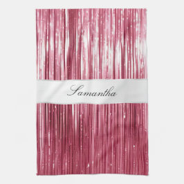 Hübsch Pink Glam Tinsel Streifen Geschirrtuch