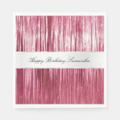 Hübsch Pink Glam Tinsel Streifen Serviette (Vorderseite)